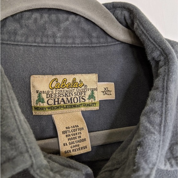 Cabela's Deerskin Chamois Heavy Flannel Button XL Tall Hunting Hunt Vintage - Picture 2 of 4